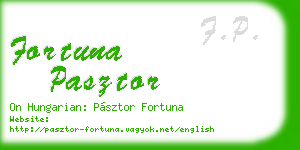 fortuna pasztor business card